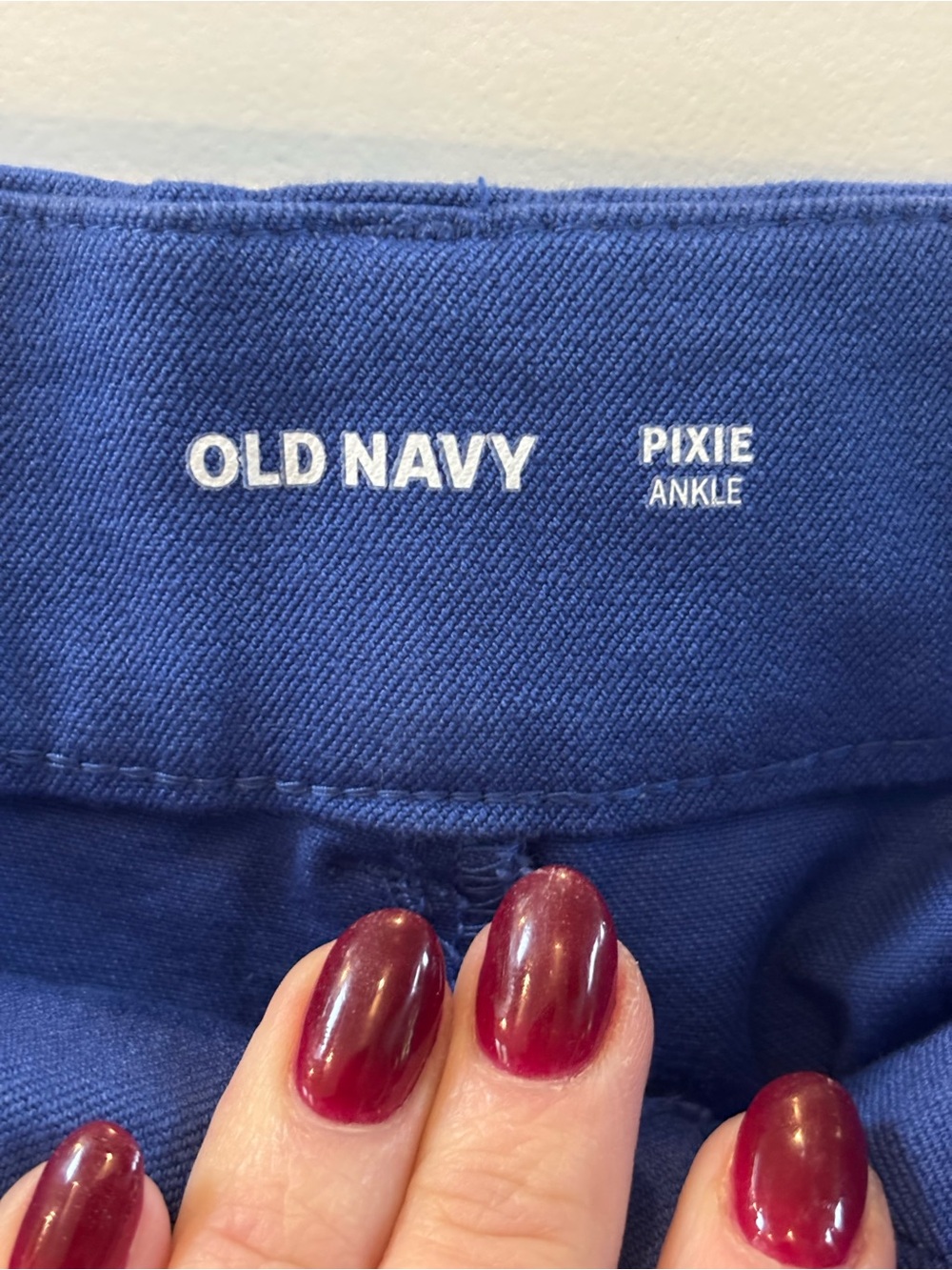Old Navy Pixie Ankle Pants Blue | Mid Rise Stretch Work Pants | Size 14 - Picture 6 of 10